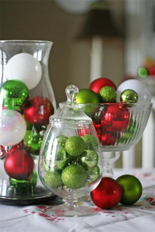 pöytäkoristeet joulu joulu pallot lasit