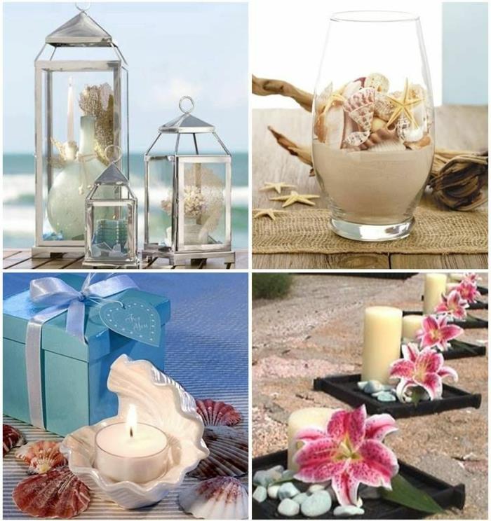 pöytä koristelu häät kukka koriste lasit lyhdyt lyhdyt ranta häät
