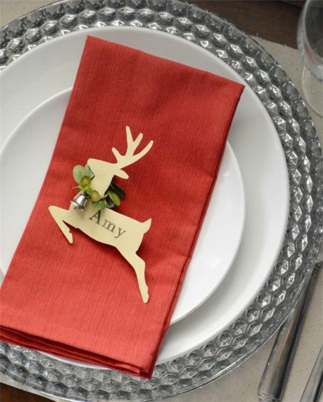 näpertely paikka kortit joulupöytä koristeet peura paikka kortit