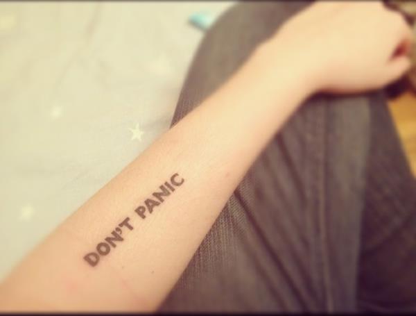 ideoita kyynärvarren tatuointi sanontoja ei paniikkia