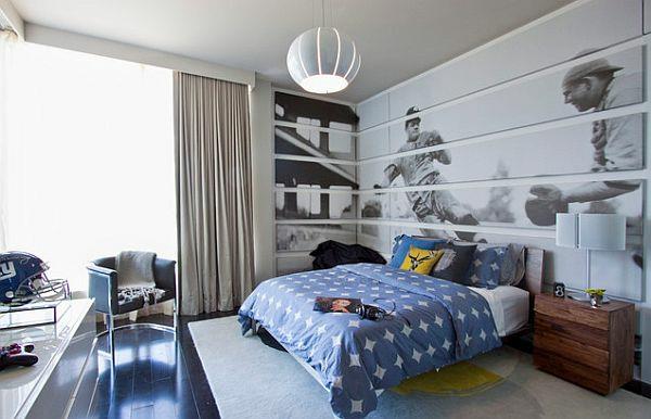 nuorten huone pojat suunnitteluideoita sänky baseball koristeellinen taustakuva