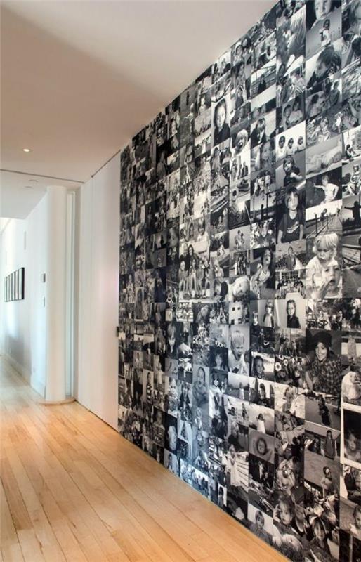 loistava mustavalkoinen seinäsuunnittelu kotiideoita seinän värit valokuvat käytävällä