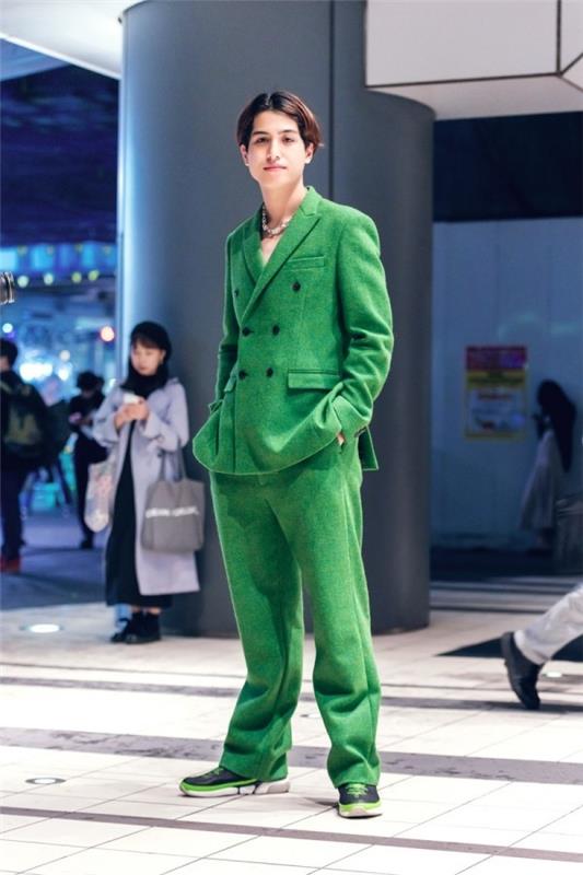upea vihreä puku - muodin trendit katumuoti