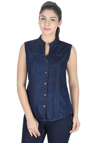 Denim bomuld damer skjorter