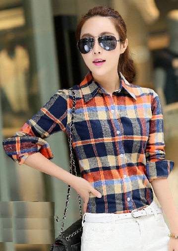 Plaid bomuldsskjorte