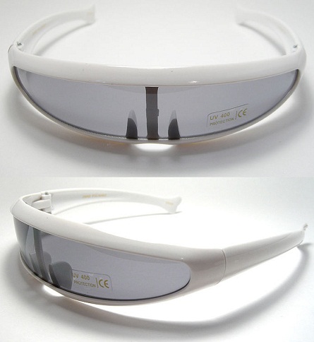 Hvide Fiber Retro solbriller