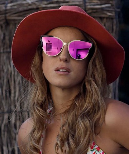 Rózsaszín fényvisszaverő napszemüveg
