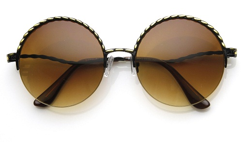 Klassiske guldfarvede designer solbriller til kvinder