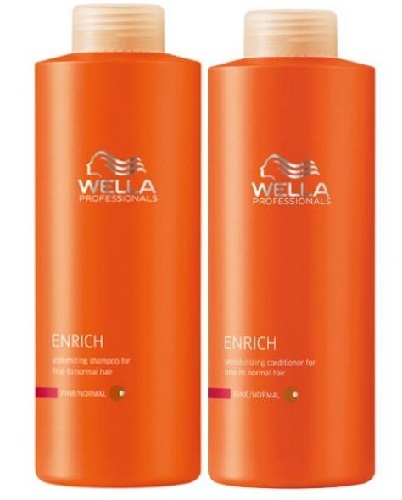 Wella Professional Enrich Shampoo & amp; Balsam til glat hår