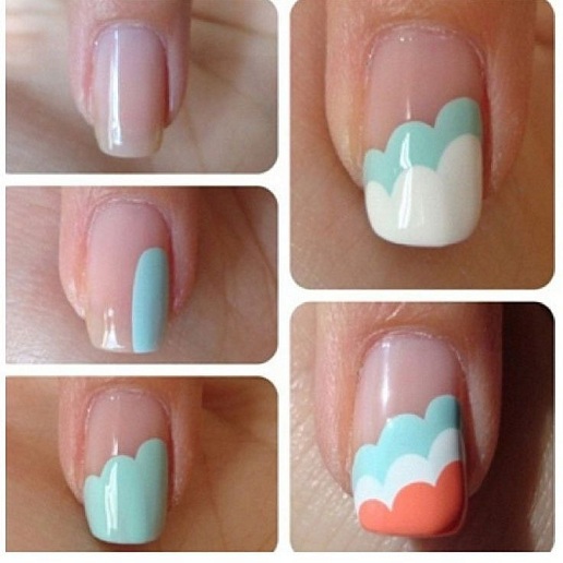 Tri Color Cliffs Nail Art