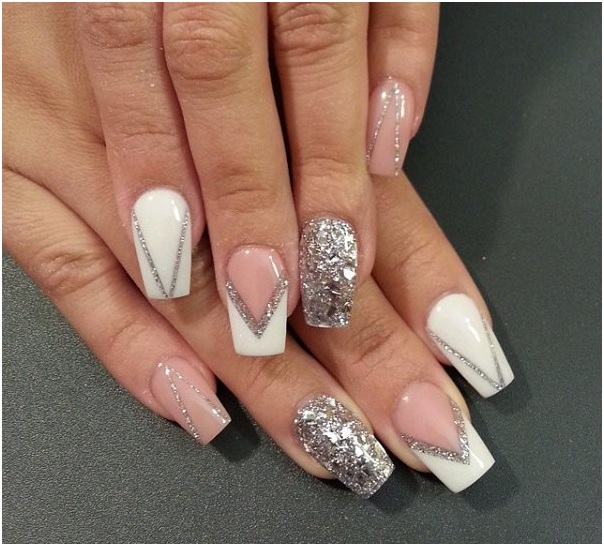 Glitter V-Tip Nail Art Tutorial