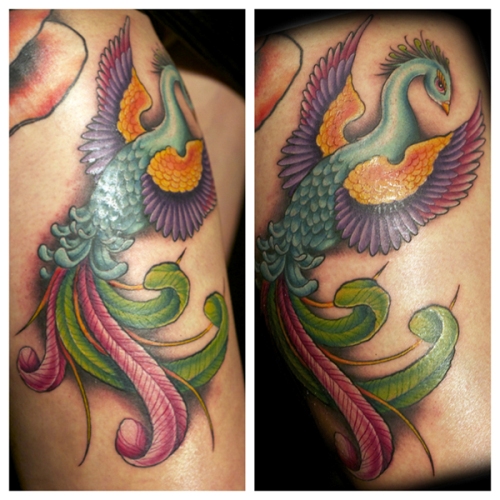 Rainbow Birds Tattoo Design
