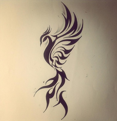 Tribal Bird Tattoo Design