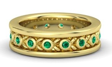 Golden Emerald Ring til mænd