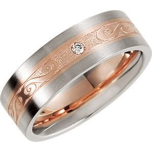 Rose Gold Diamond Wedding Band til mænd