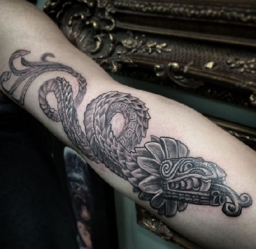 Fed Aztec Serpent Tattoo
