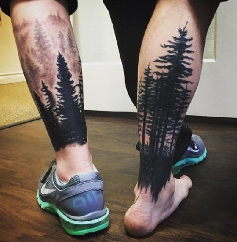 Trendy Calf Muscle Tattoo Design