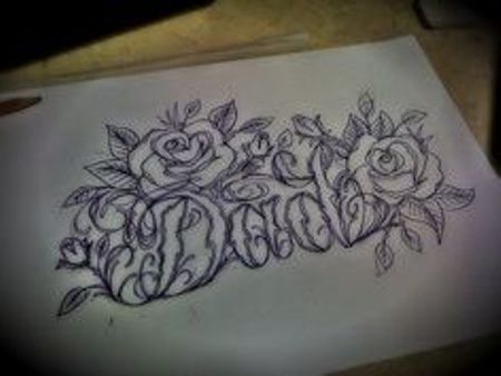Collage af roser far tatoveringer