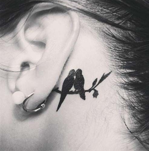 Love Birds Par Special Ear Tattoo