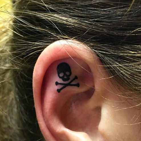 Belső fül koponya árnyék tetoválás