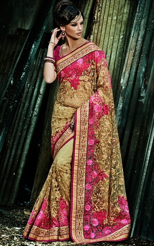 Heavy pink Designer Saree