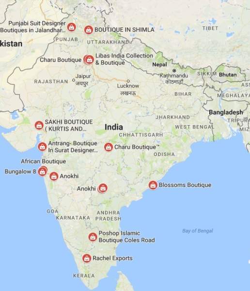 Butikker i Indien