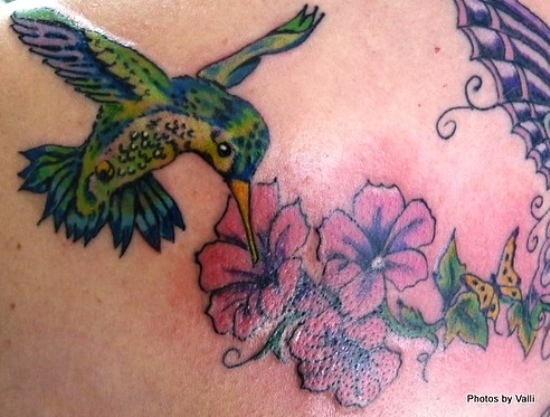 Hummingbird Tattoo On Shoulder