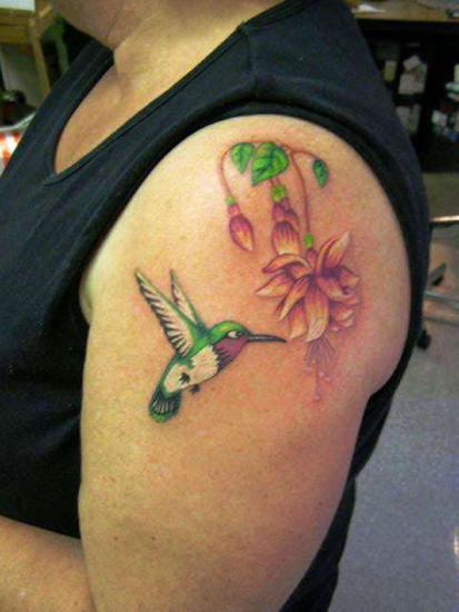 Overarm Hummingbird Tattoo