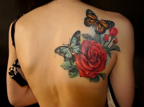 absztrakt rózsa tetoválás