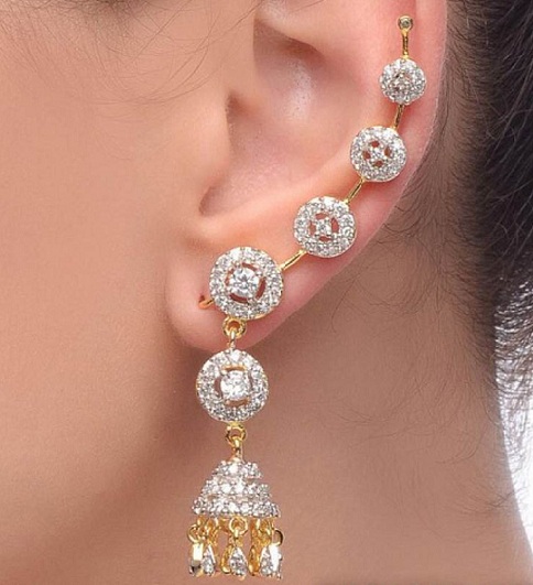 Hængende designer diamant øreringe