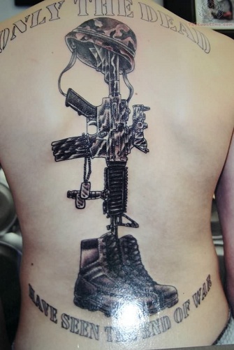 Lenyűgöző hadsereg zászló tetoválás