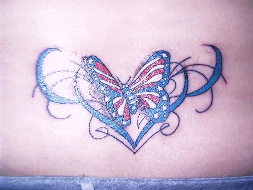 Amerikai pillangó tetoválás tervezés