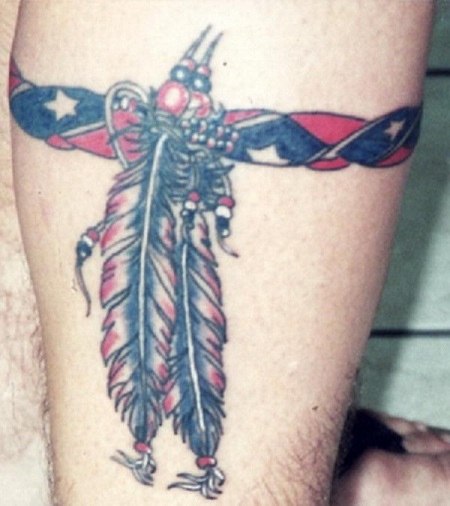 Smukt tatoveringsdesign med Rebel Flag