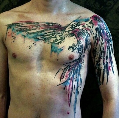Akvarell Phoenix Tattoo