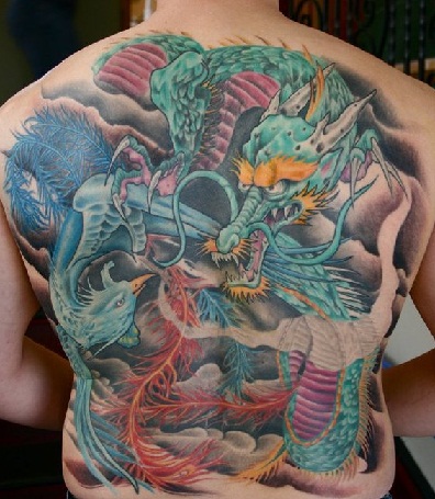 Dragon Phoenix tatovering