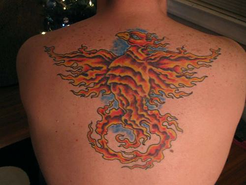 Tüzes Phoenix Tattoo Design