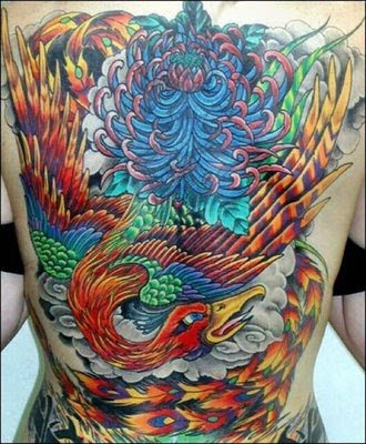 Japansk Phoenix Tattoo Design