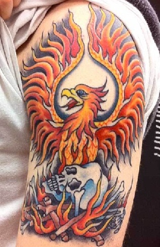 Phoenix kranium tatovering