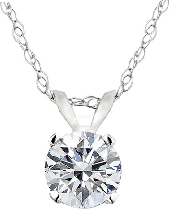 Kvinders Platinum Solitaire halskæde med 1/2 ct TDW diamant