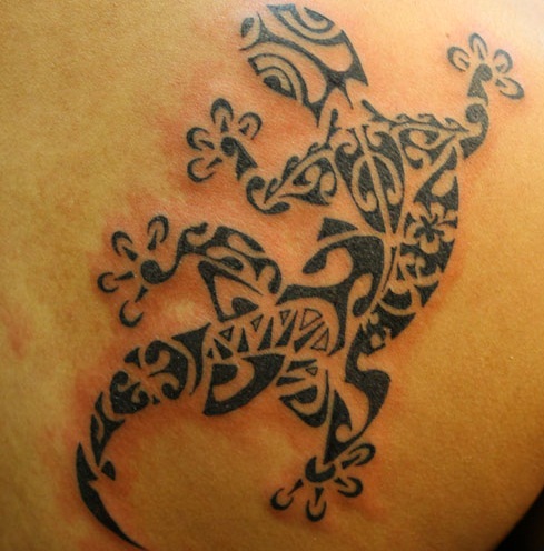 Gecko polinéz tetoválás