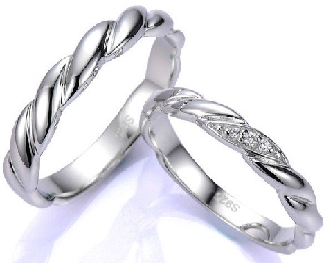 Csavart ezüst pár gyűrűk