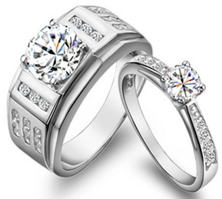 Gyémántra szerelhető ezüst pár gyűrűk
