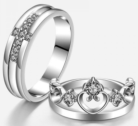Kereszt és korona ezüst gyűrűk