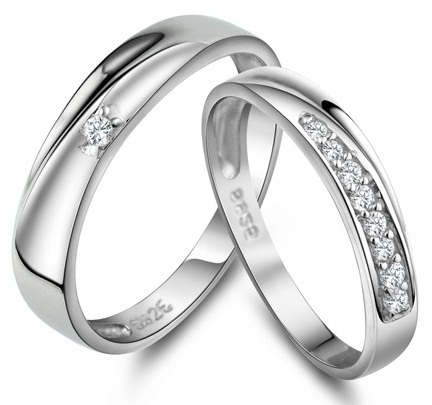 Ezüst pár esküvői gyűrűk