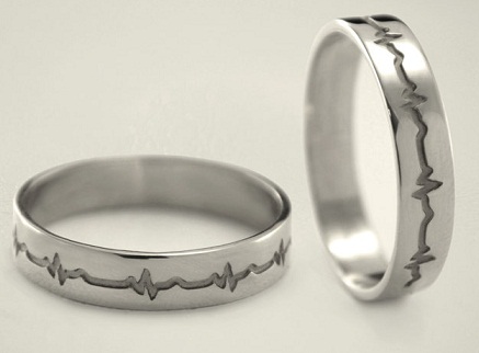 Szívverő ezüst pár gyűrűk
