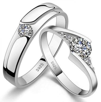 Cirkon gyémánt sterling pár gyűrűk