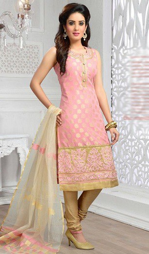 Pink Ærmeløs Salwar -jakkesæt