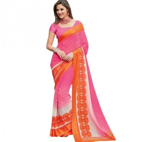 Floral Booti Double Shaded Soft Georgette Saree