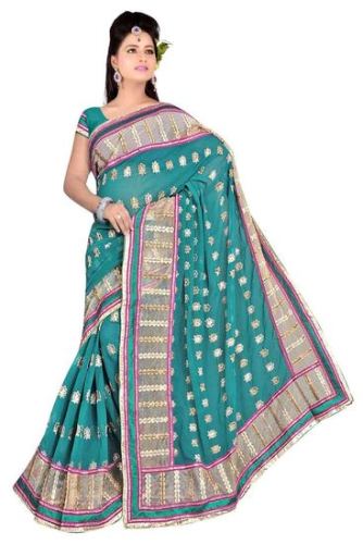 Seneste Design Green Saree