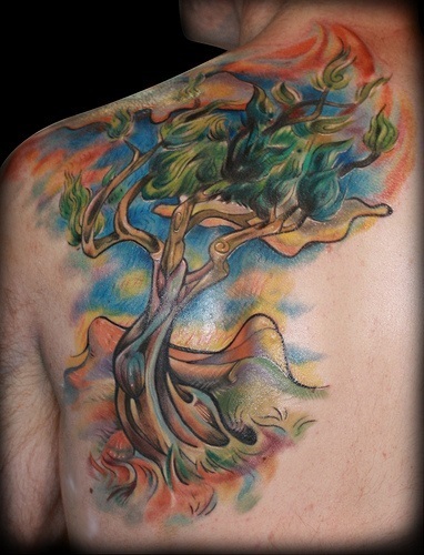 Moderne abstrakt træ -tatovering